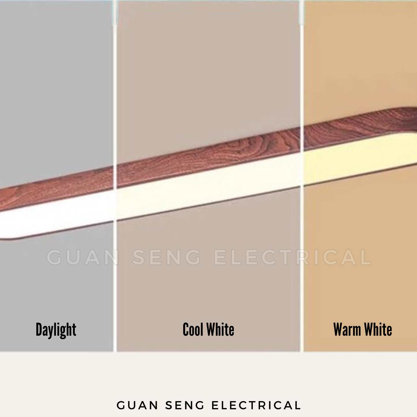 Zenith Wood 24W 36W 3Tone LED Ceiling Light - Light Dark Wood - 60cm 90cm