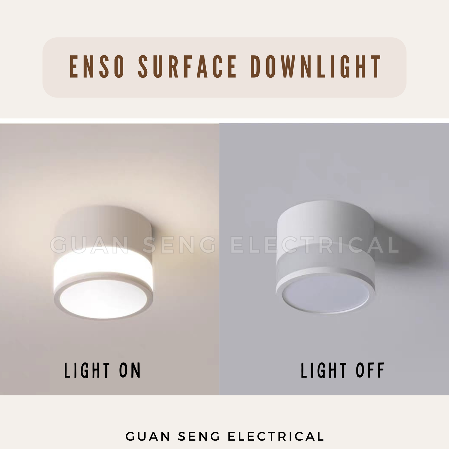 Enso 12W LED Surface Downlight Black White Daylight Warm White Cool White 3Tone TriTone