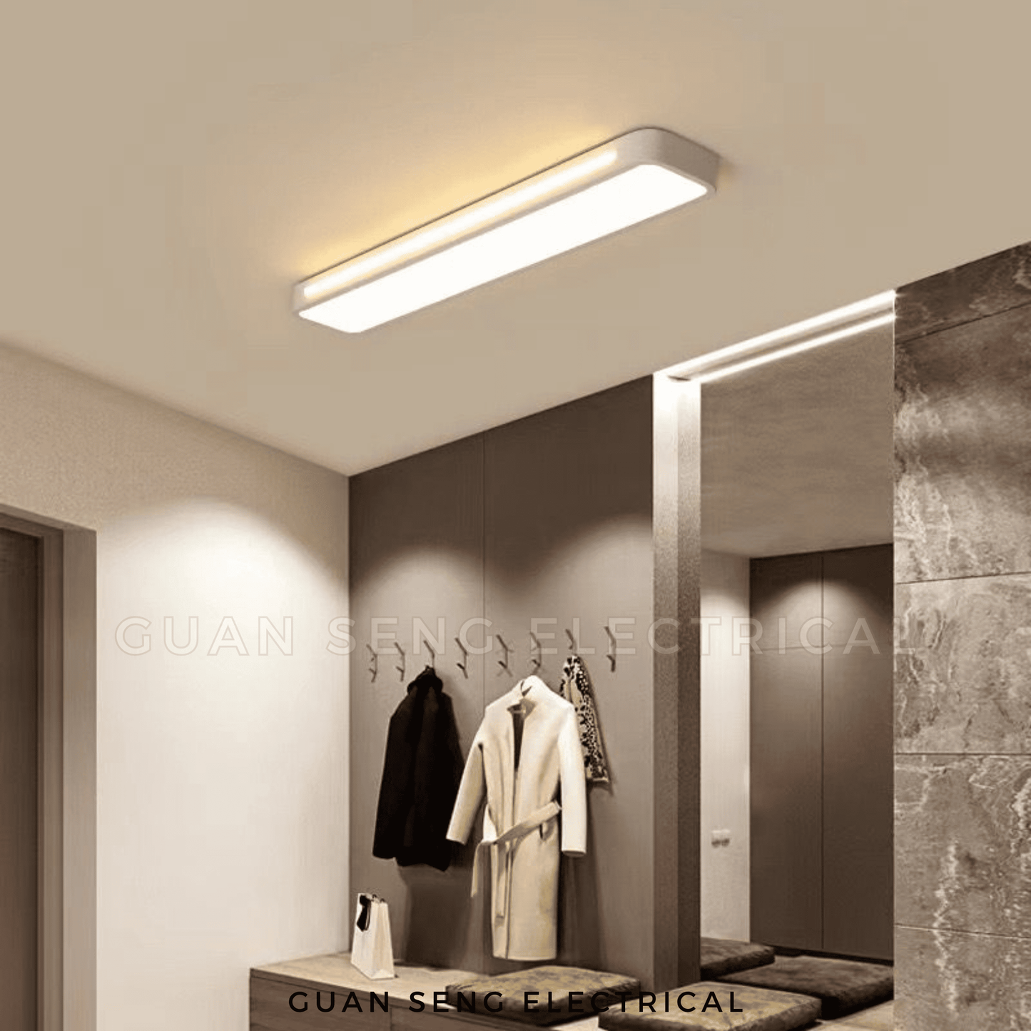 Nordic Rectangle Black White Ceiling Light