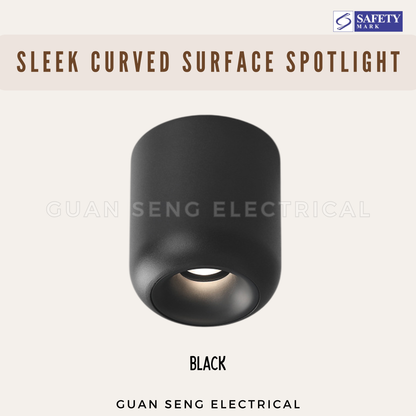 Sleek Curved Surface Mounted Spotlight 12W Daylight Warm White Cool White Tri Tone