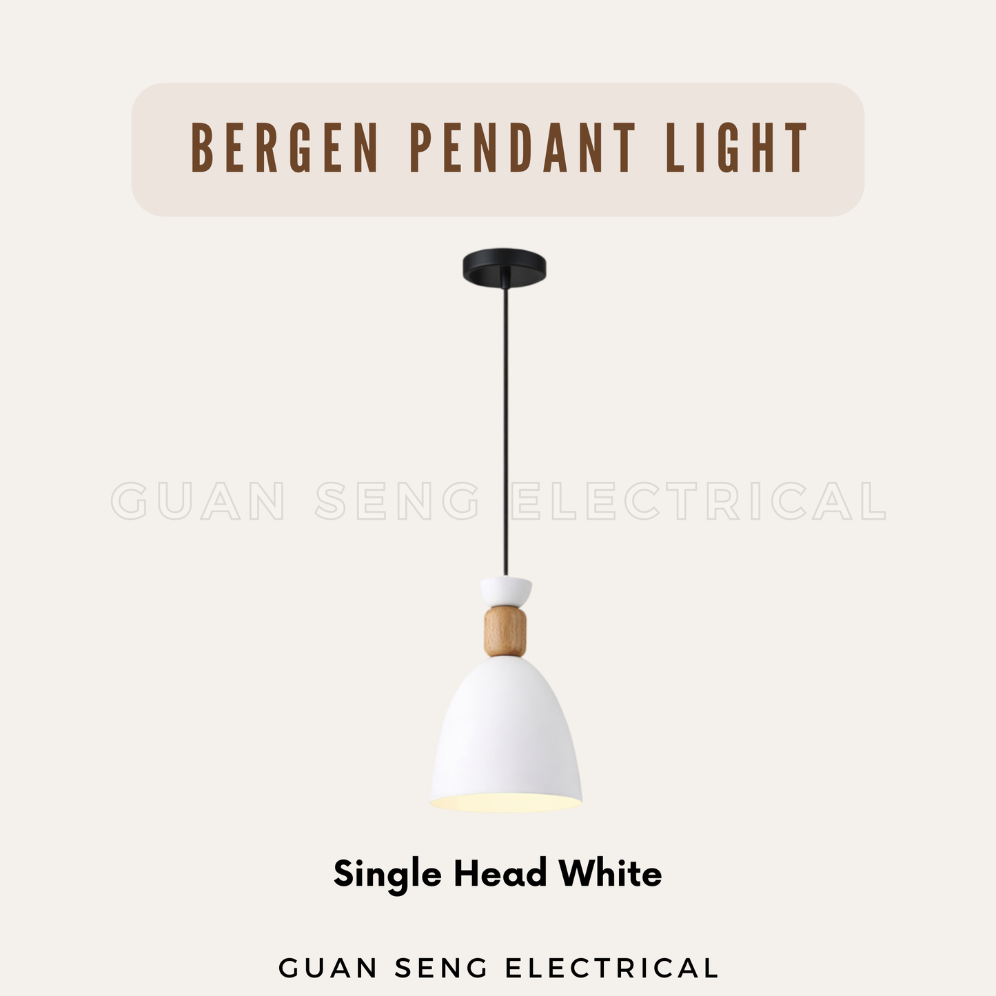 Bergen Pendant Light E27 Bulb Single Head 3 Heads