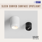 Sleek Curved Surface Mounted Spotlight 12W Daylight Warm White Cool White Tri Tone