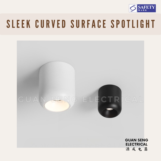 Sleek Curved Surface Mounted Spotlight 12W Daylight Warm White Cool White Tri Tone