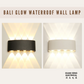 Bali Glow Waterproof Wall Lamp IP65 8W LED Indoor Outdoor Light Black White