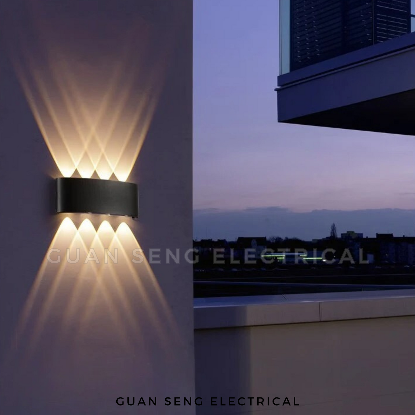 Bali Glow Waterproof Wall Lamp IP65 8W LED Indoor Outdoor Light Black White