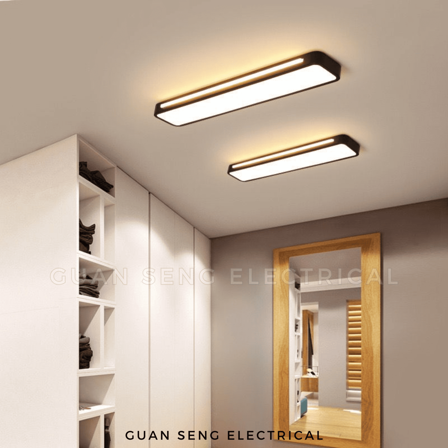 Nordic Rectangle Black White Ceiling Light