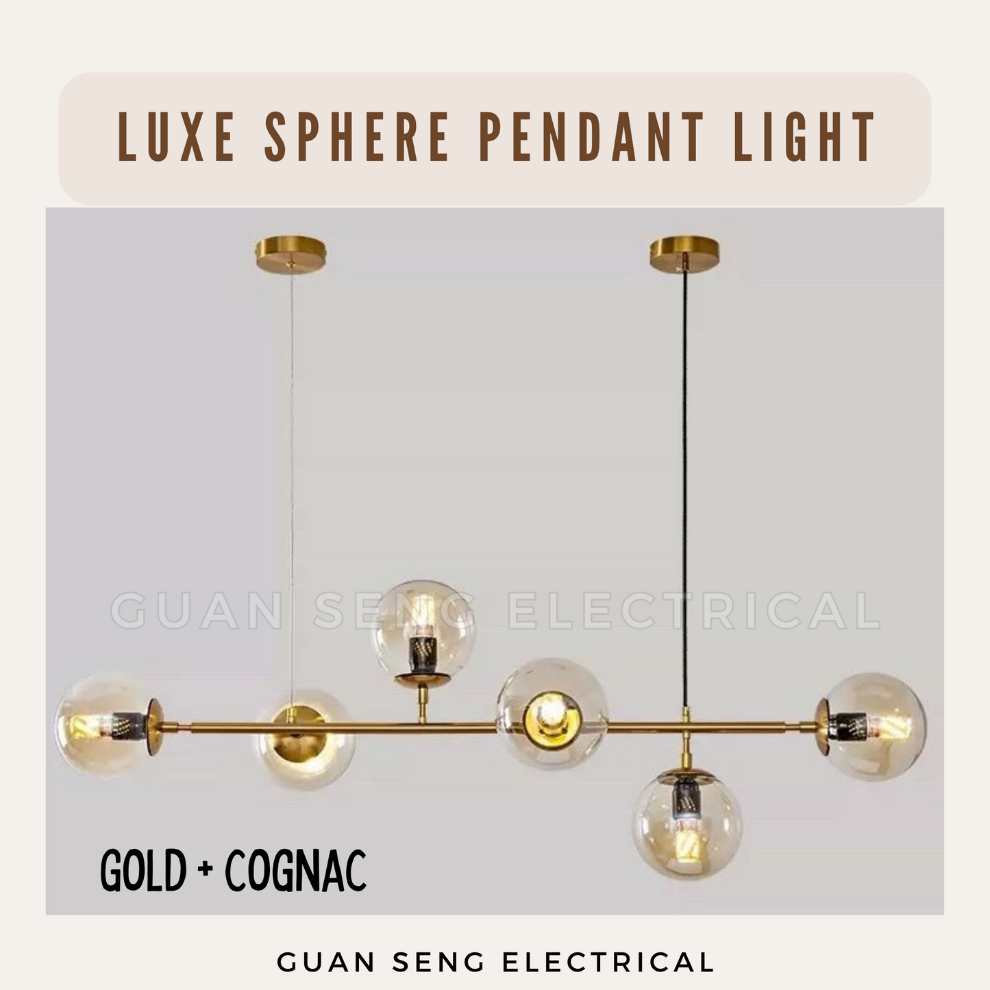 Luxe Sphere Chandelier Pendant Light E27 Bulb