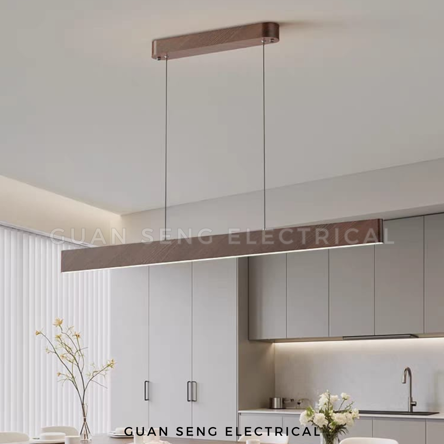 Kaito Wood Pendant Light 40W 3Tone Tri-tone