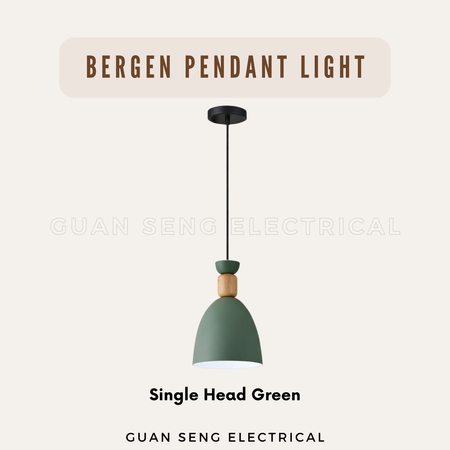 Bergen Pendant Light E27 Bulb Single Head 3 Heads