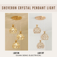 Sheveron Crystal Pendant Light Black Gold E27 Bulb | Guan Seng Electrical