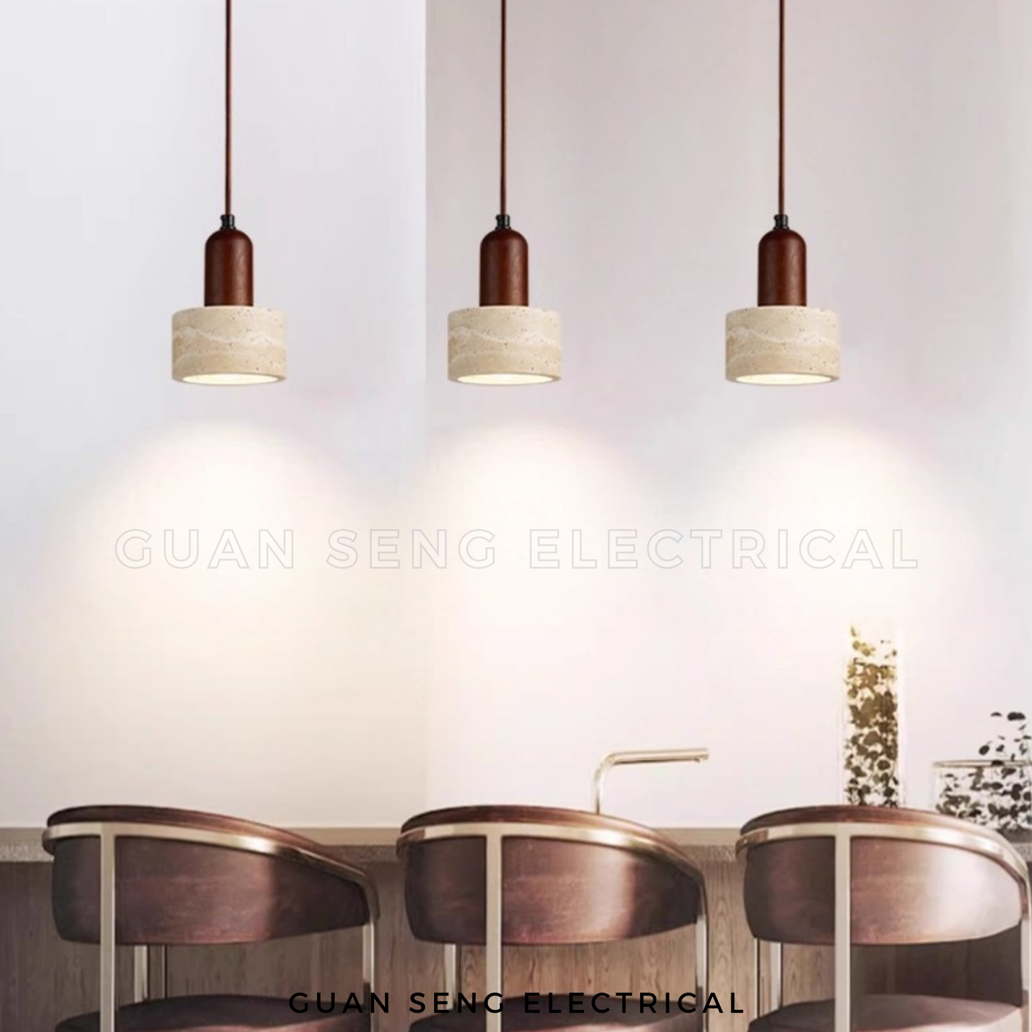 Terra Stone Pendant Light E27 Bulb | Guan Seng Electrical