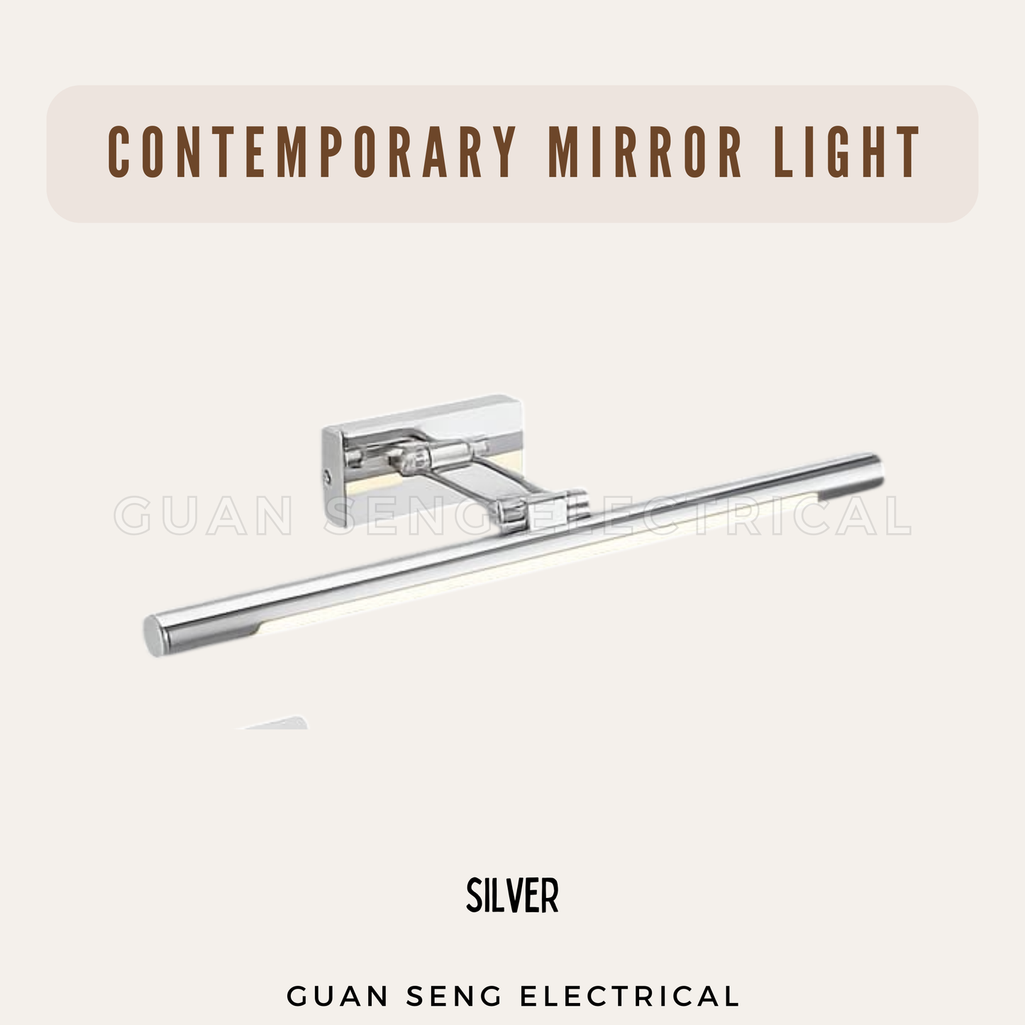 Contemporary Mirror Light 8W IP44 Black White Gold Silver