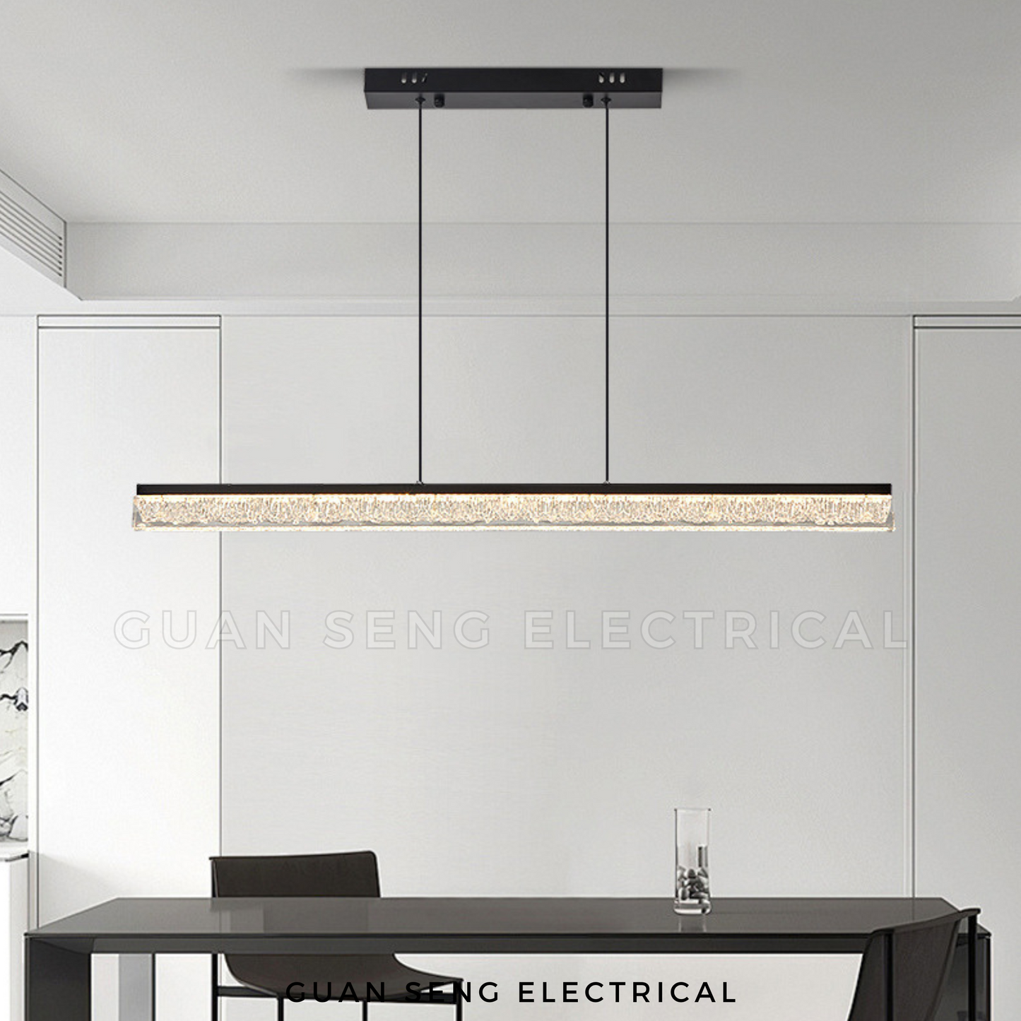 Crystal Bar Pendant Light 72W 3Tone Tri-tone