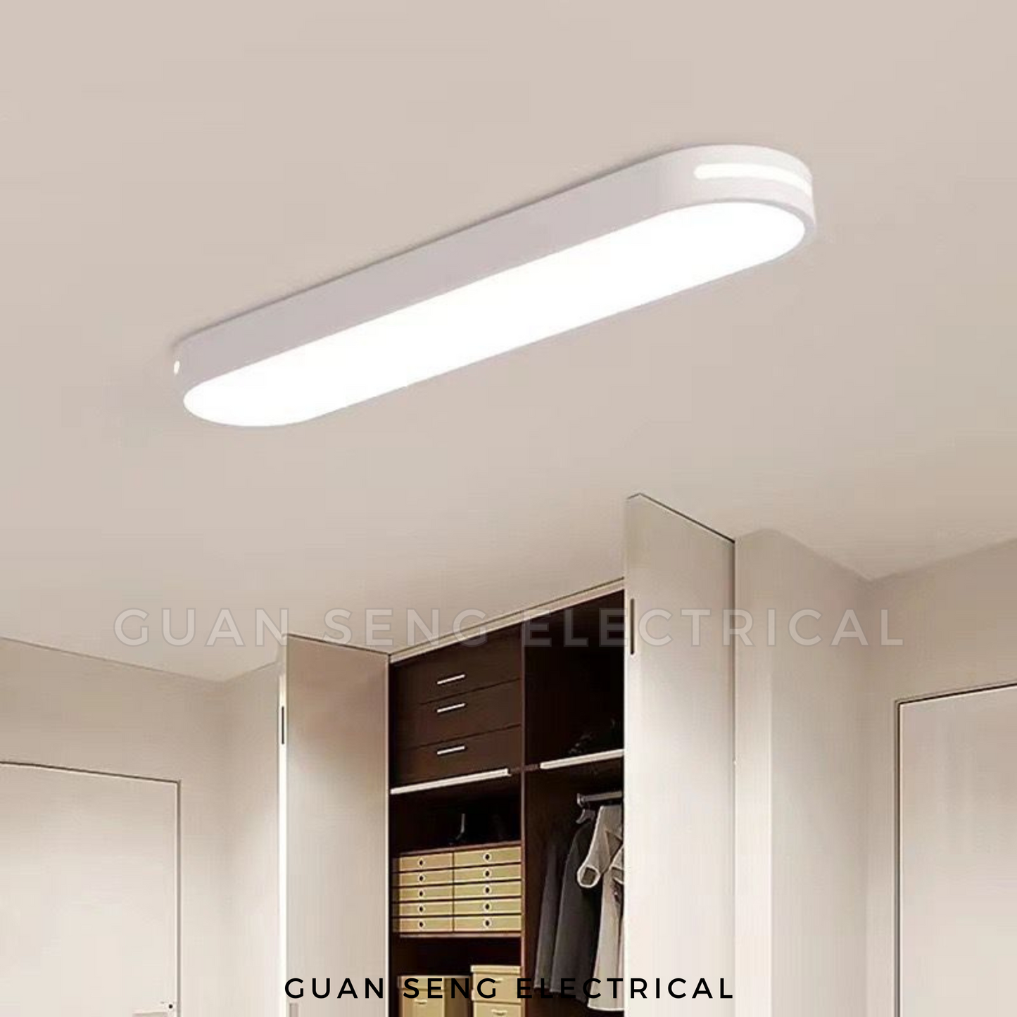 Nordic Rectangle Black White Ceiling Light Daylight 3Tone