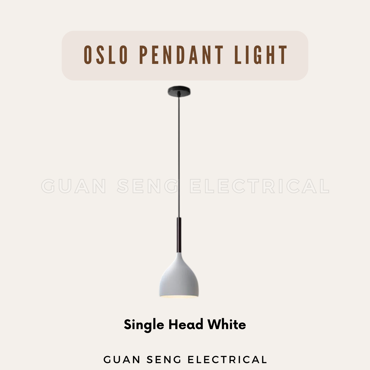 Oslo Pendant Light E27 Bulb Single Head 3 Heads