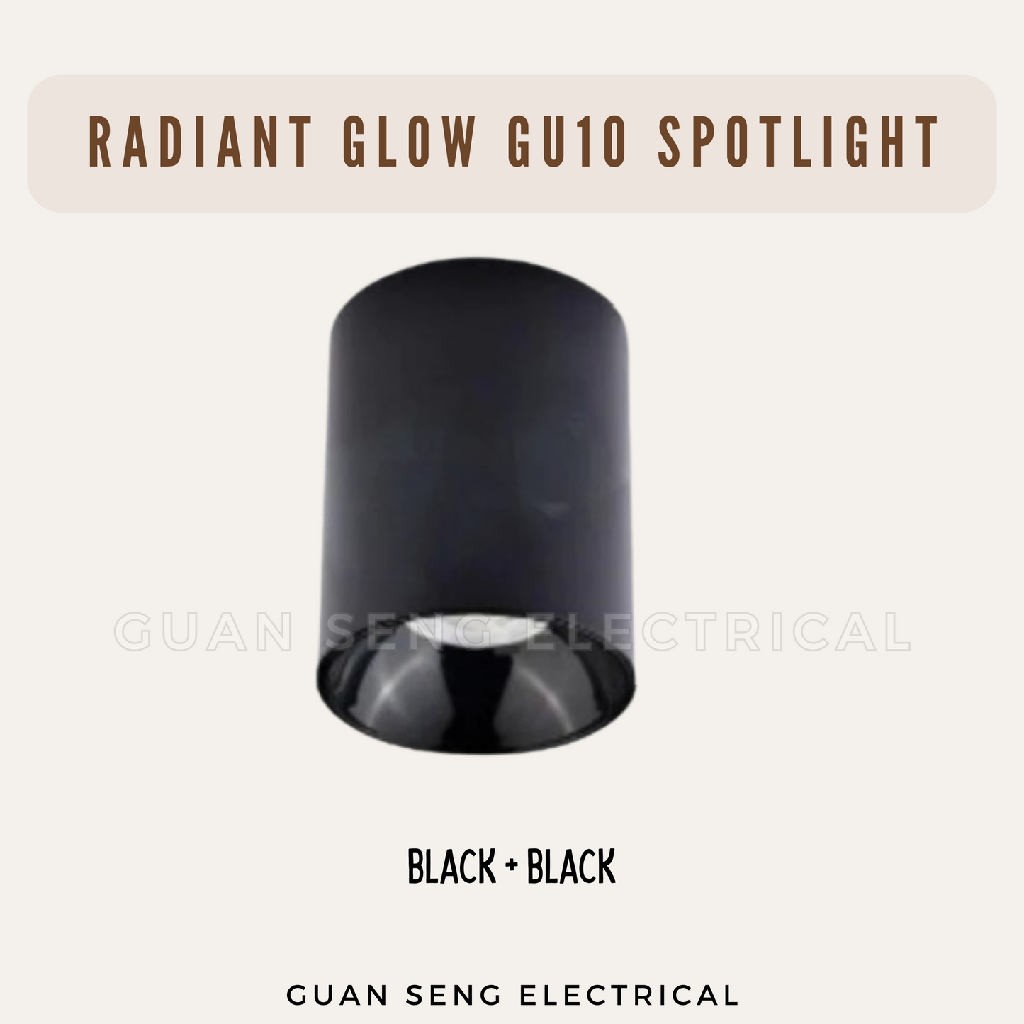 Radiant Glow Surface Mounted LED GU10 Spotlight Black White