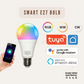 E27 WIFI Smart LED Bulb RGB+C+W Dimmable 9W Works with Google Home Amazon Alexa