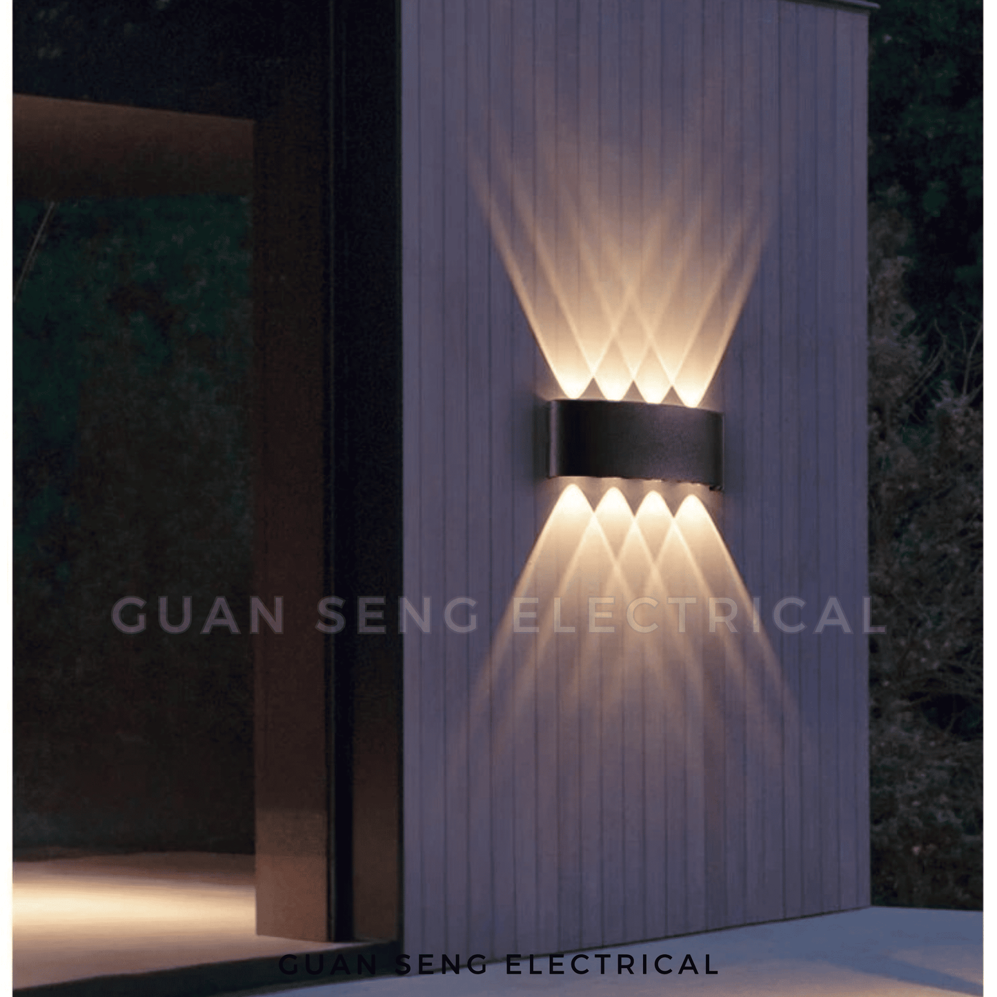 Bali Glow Waterproof Wall Lamp IP65 8W LED Indoor Outdoor Light Black White