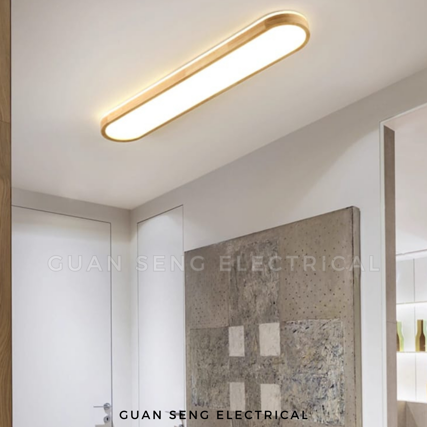 Slim Wood Ceiling Light Selectable CCT Tri-Tone