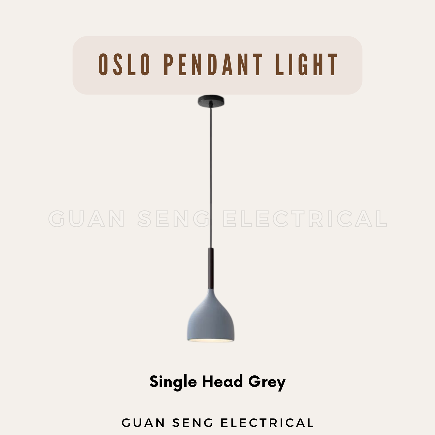 Oslo Pendant Light E27 Bulb Single Head 3 Heads