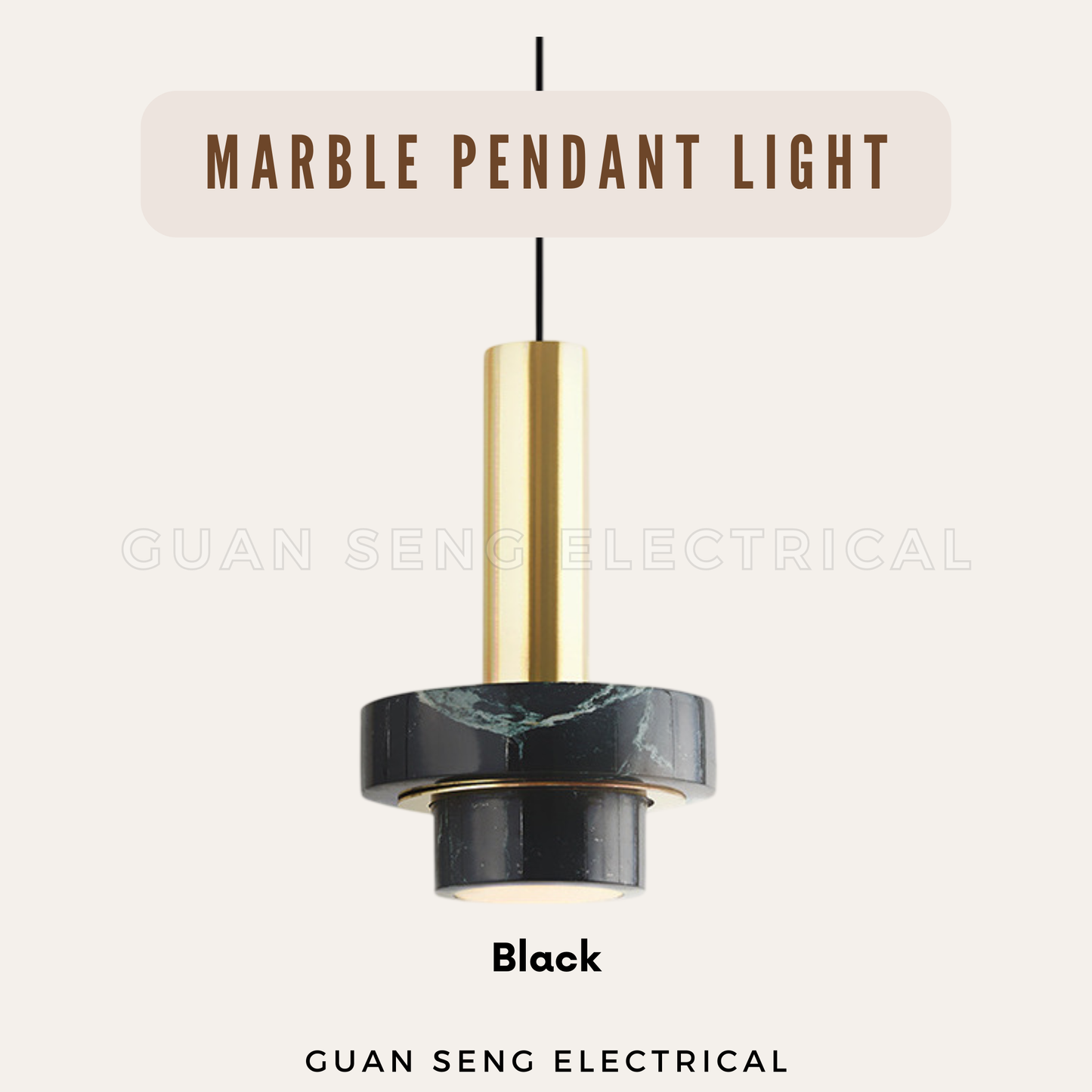 Marble Pendant Light GU10 Bulb