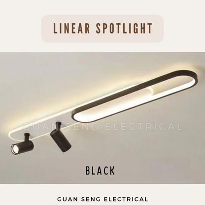 Linear Spotlight Ceiling Light Black Gold Cool White