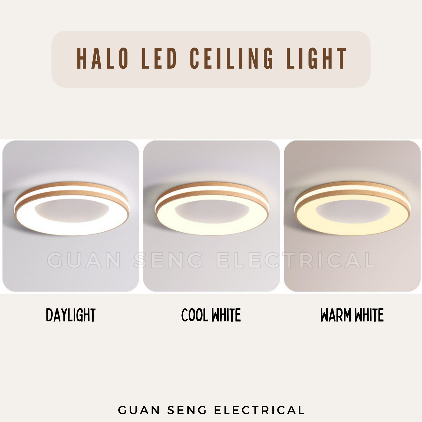 Nordic Halo LED Ceiling Light 80W 3Tone