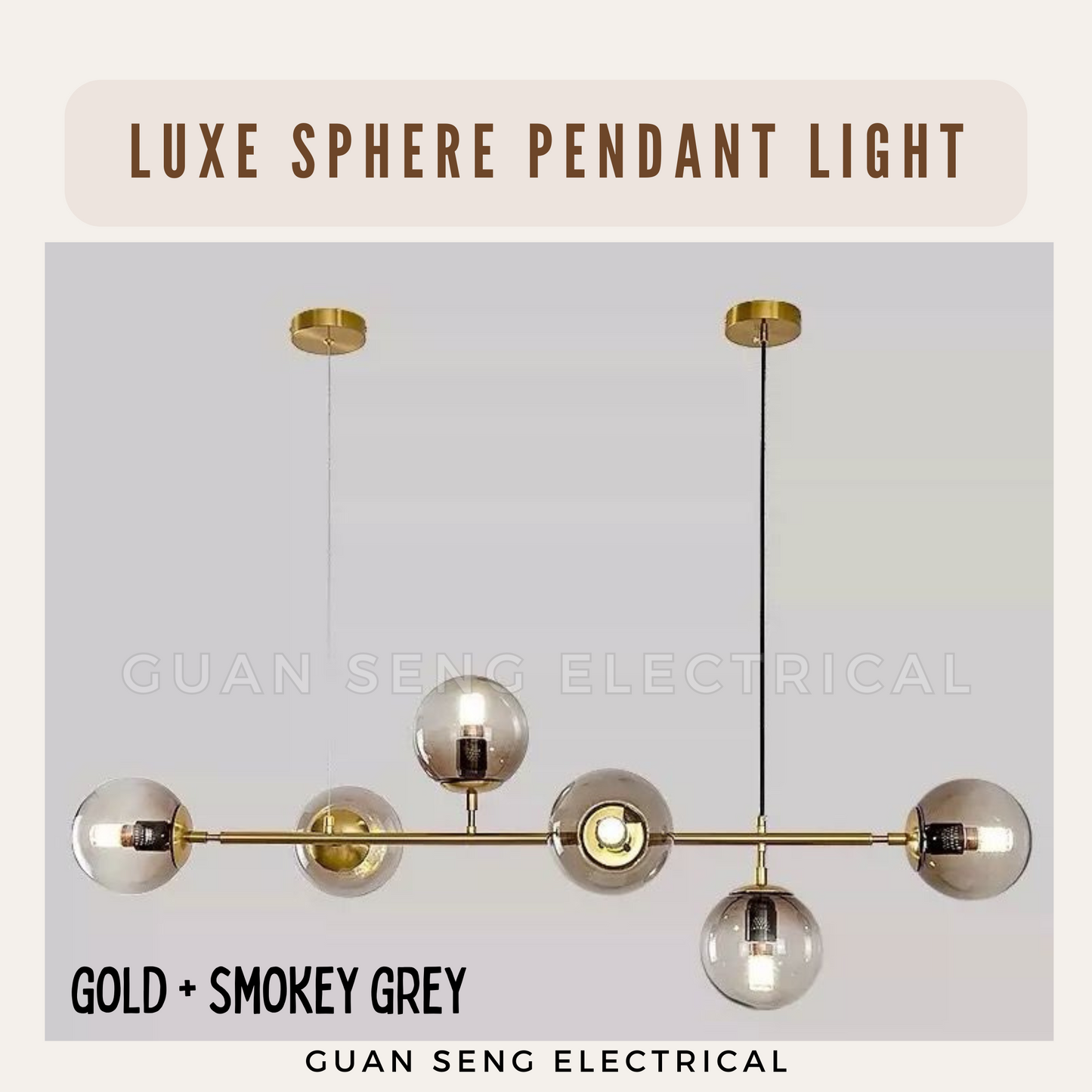 Luxe Sphere Chandelier Pendant Light E27 Bulb