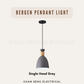 Bergen Pendant Light E27 Bulb Single Head 3 Heads