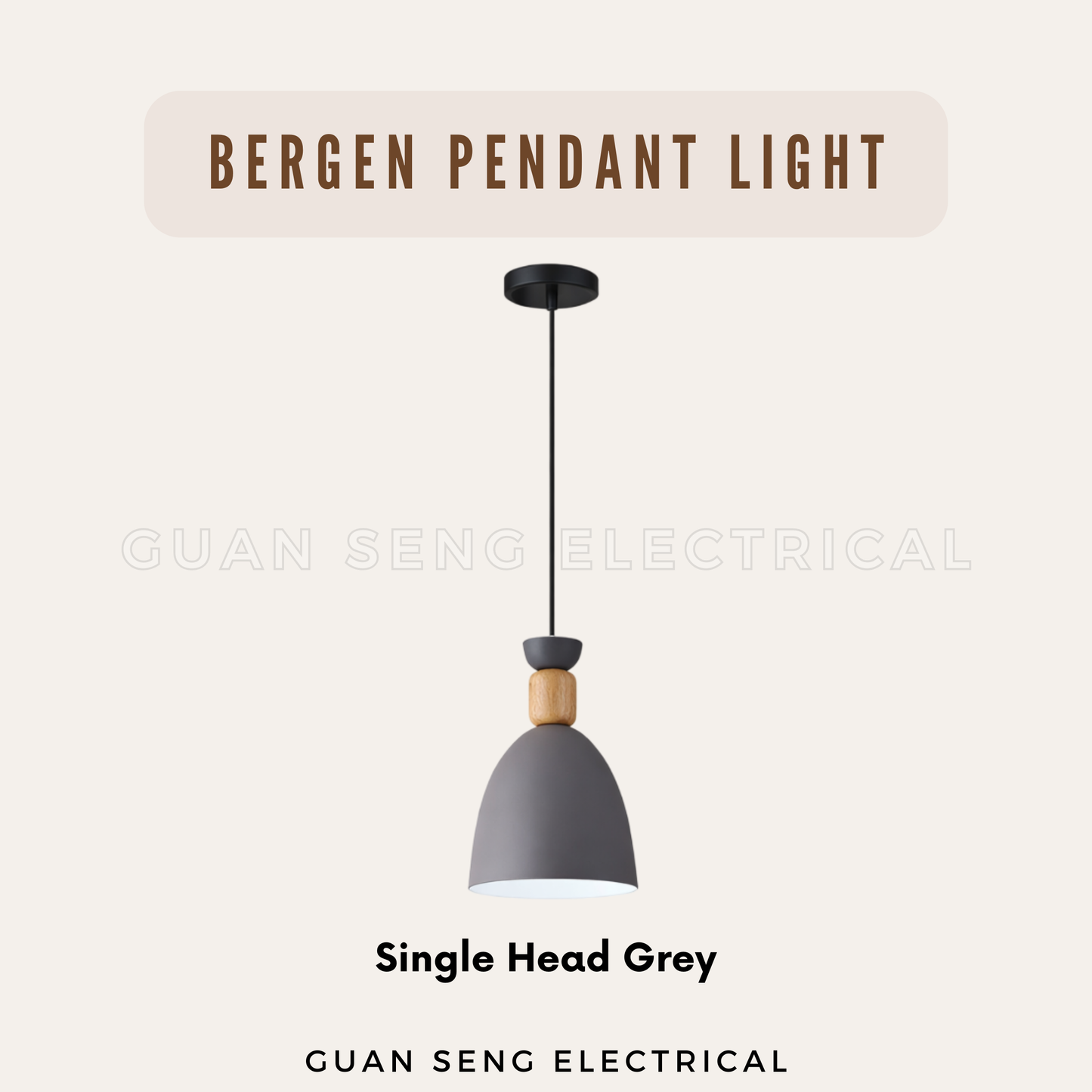 Bergen Pendant Light E27 Bulb Single Head 3 Heads