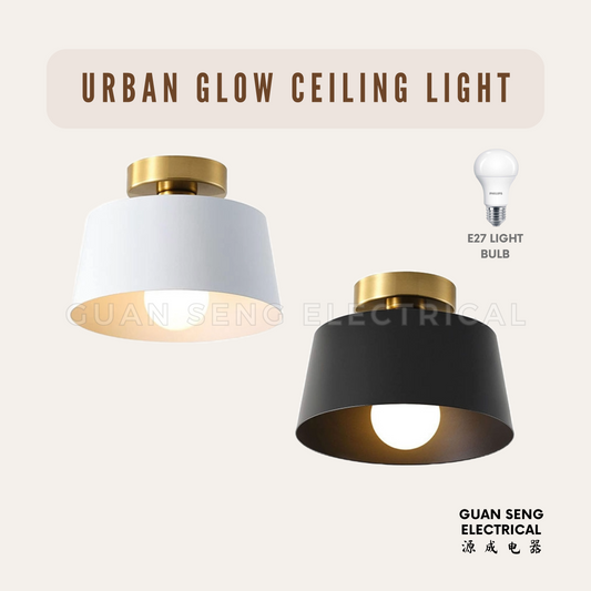 Urban Glow Ceiling Light Black White E27