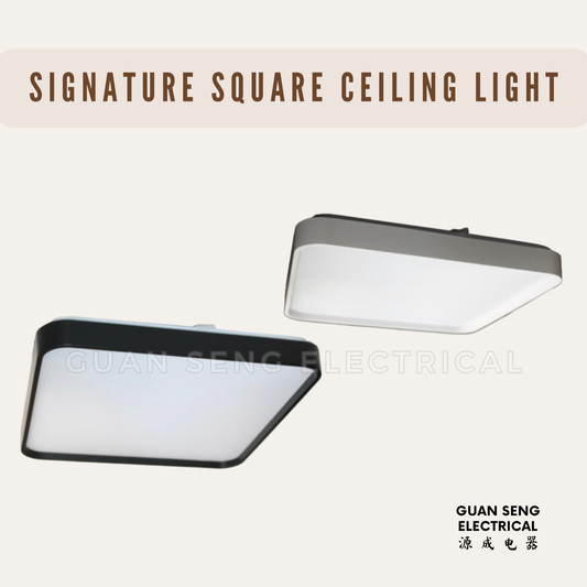 Signature Square Ceiling Light Black White 36W 48W Daylight 3 Tone
