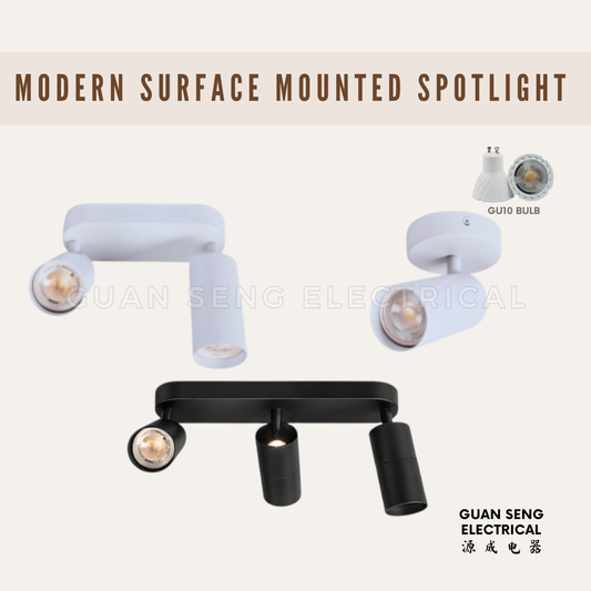 Modern GU10 Surface Mounted Spotlight Black White