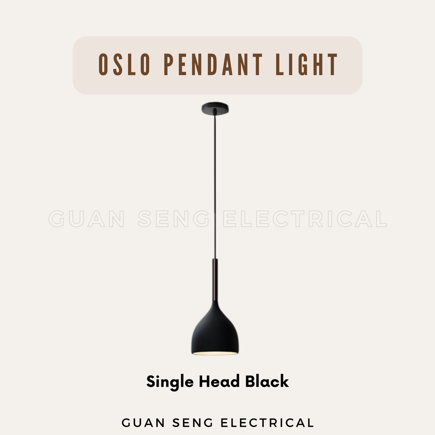 Oslo Pendant Light E27 Bulb Single Head 3 Heads