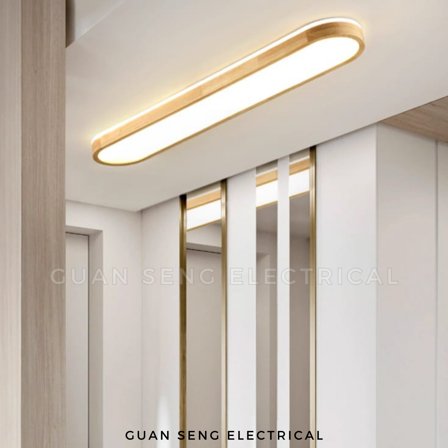 Slim Wood Ceiling Light Selectable CCT Tri-Tone