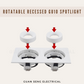 Rotatable Recessed GU10 Spotlight Downlight Double Head Square Double Axis Black White