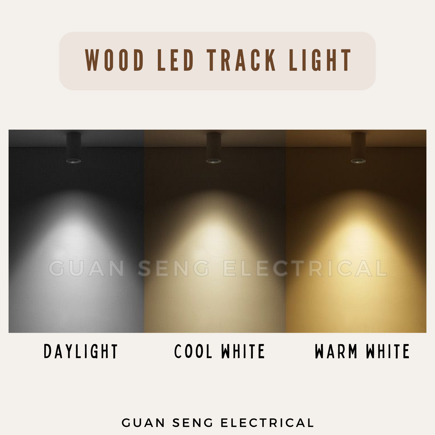 Laminate Wood LED Track Light GU10 LED Bulb Holder