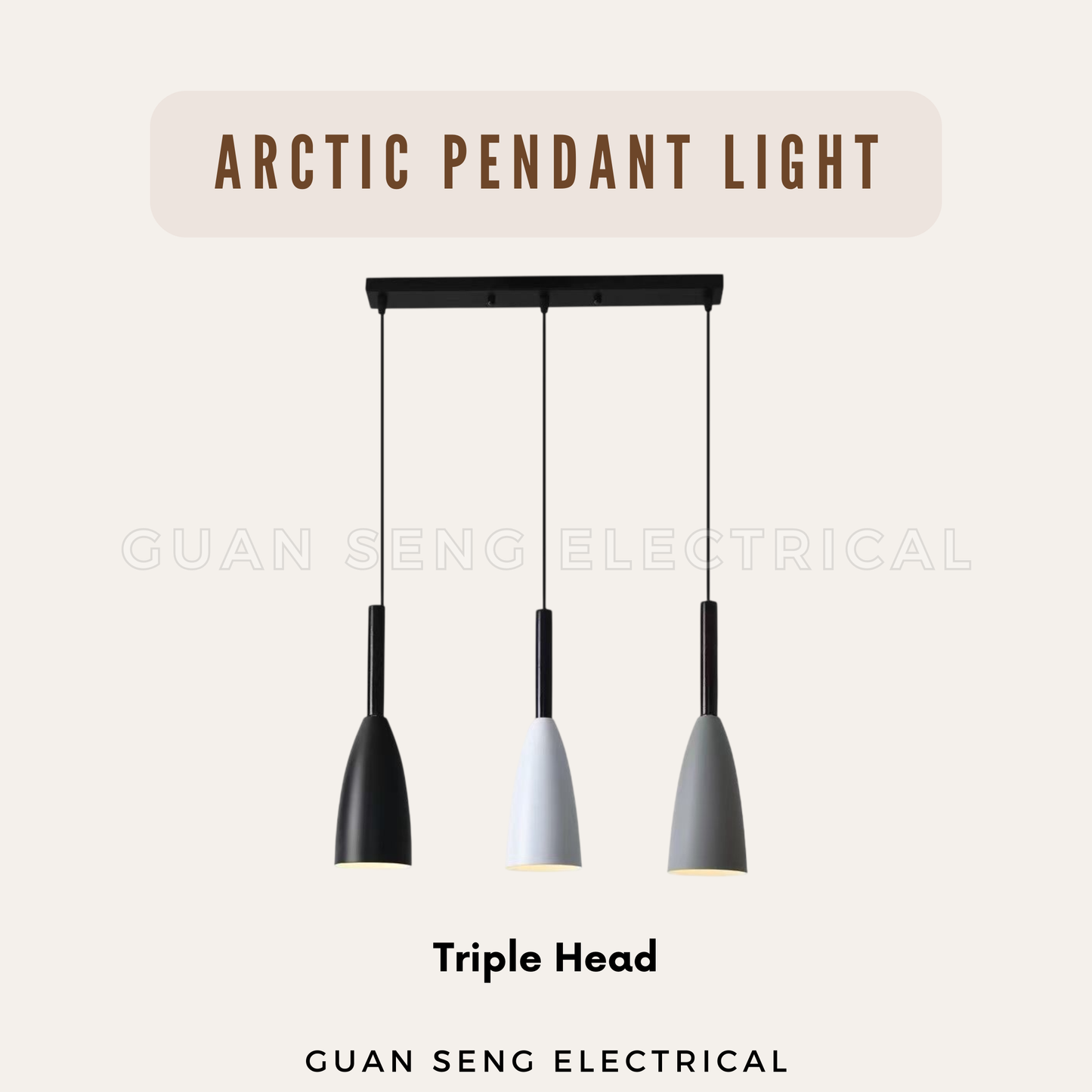 Arctic Pendant Light E27 Bulb Single Head 3 Heads