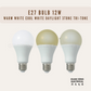 E27 Lightbulb 12W Warm White Cool White Daylight 3Tone Tri-tone