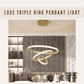 Luxe Triple Ring Pendant Light Black Gold | Guan Seng Electrical