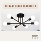 Elegant Black LED Chandelier Ceiling Light