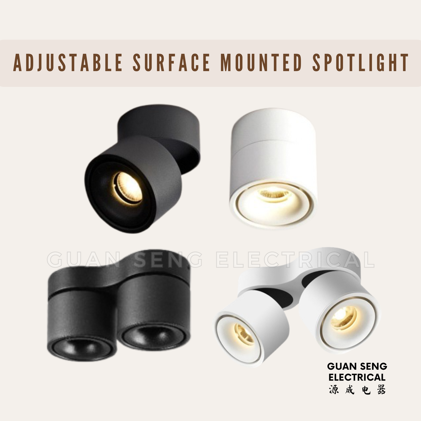 Premium Adjustable Surface Mounted Spotlight 10W 20W