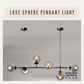 Luxe Sphere Chandelier Pendant Light E27 Bulb Black with Smokey Grey Cognac | Guan Seng Electrical