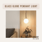 Frosted Glass Globe Pendant Light Gold E27 | Guan Seng Electrical