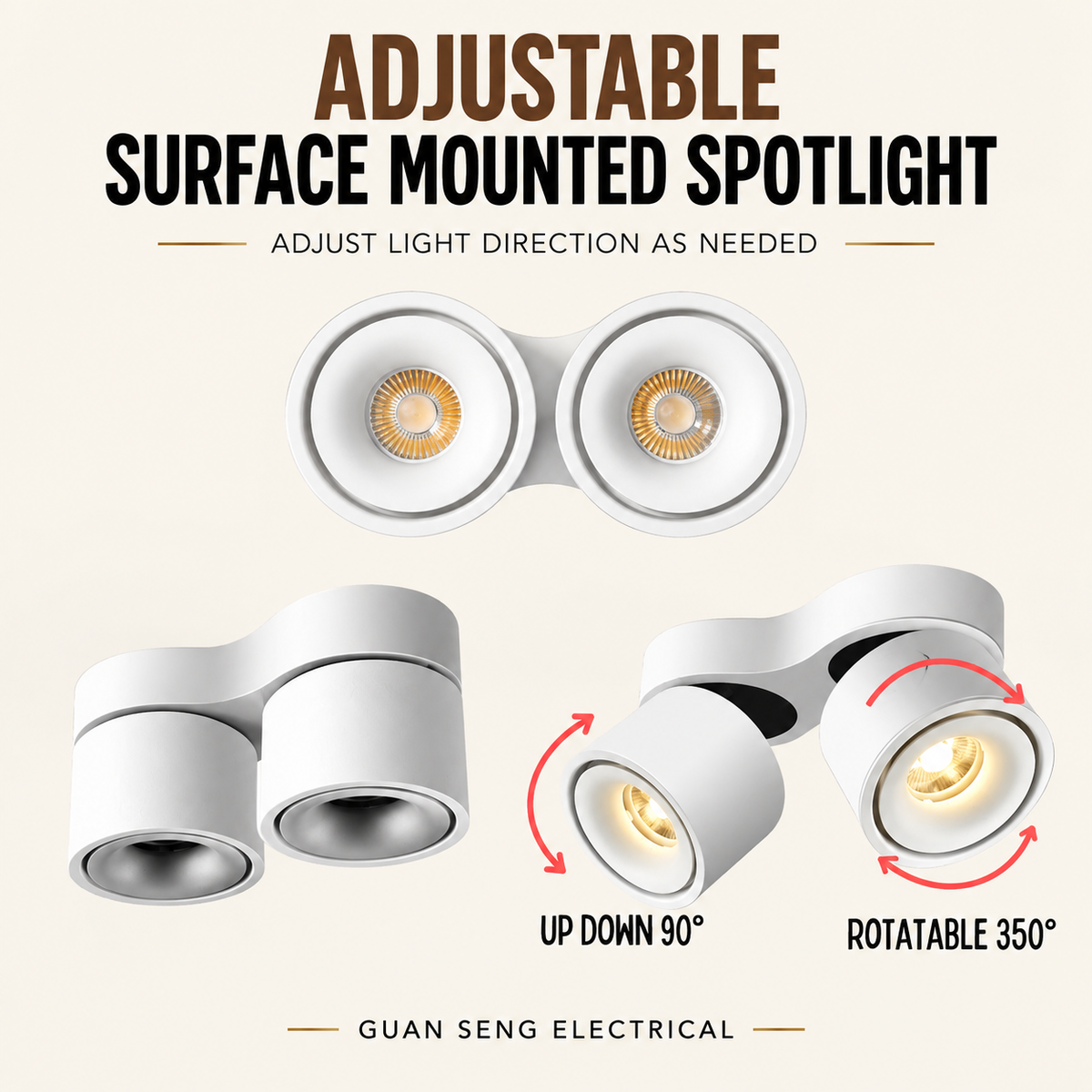 Premium Adjustable Surface Mounted Spotlight 12W 24W