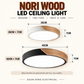 Nori Wood Ceiling Light Black White 24W 36W 48W