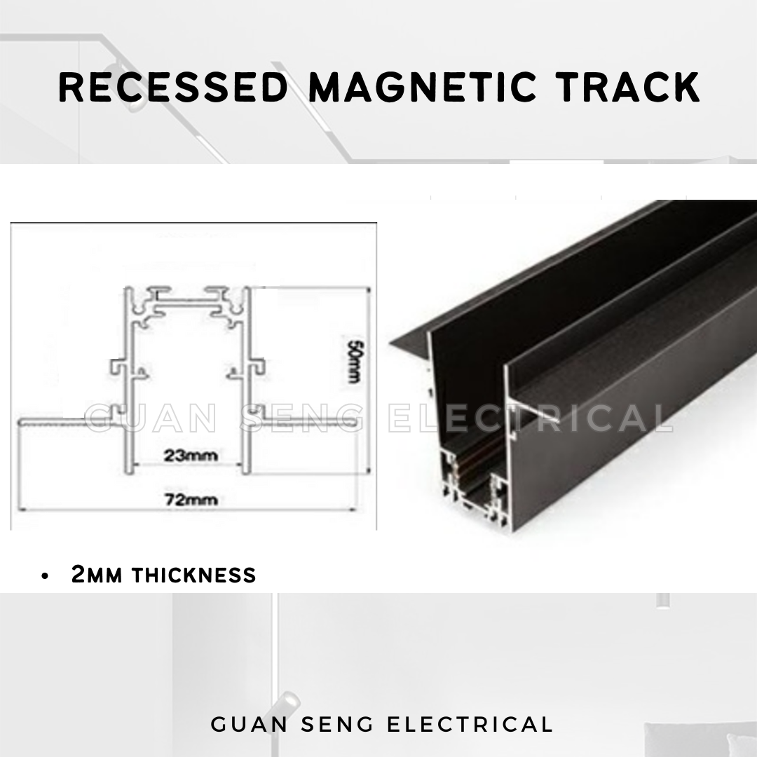 Magnetic Track Light System 48V Recessed Surface | Guan Seng Electrical