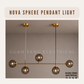 Nova Sphere Chandelier Pendant Light E27 Bulb Black Gold with Smokey Black | Guan Seng Electrical
