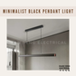 Minimalist Black Pendant Light 40W Dimmable With Remote Controller