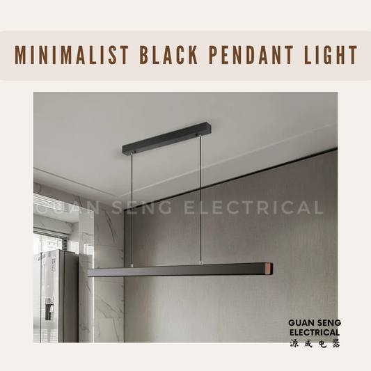 Minimalist Black Pendant Light 40W Dimmable With Remote Controller